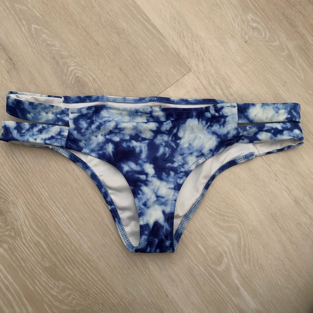 Blue with clouds bathing suit bottoms